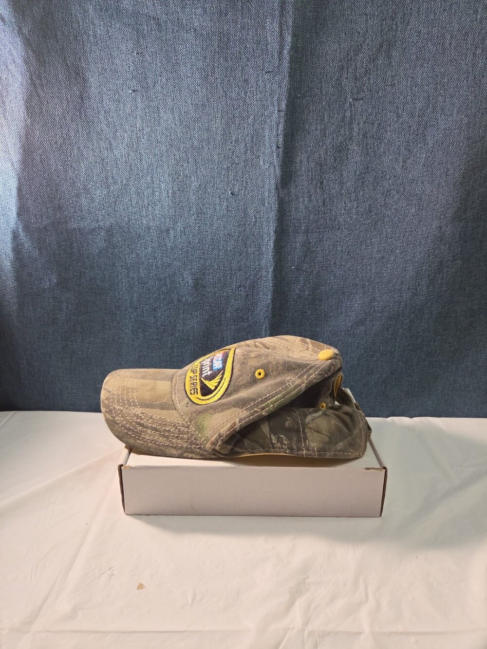 NASCAR Sprint Cup Series Camo Hat Yellow Underbill Adjustable Racing Cap Vintage - Picture 9 of 16